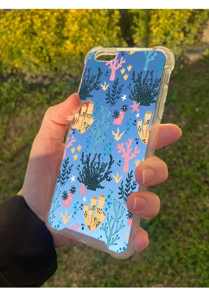 Apple iPhone 6s Plus Uyumlu Aynalı Renkli Dal Desenli Darbe Kamera Korumalı Silikon Telefon Kılıfı fiyatları