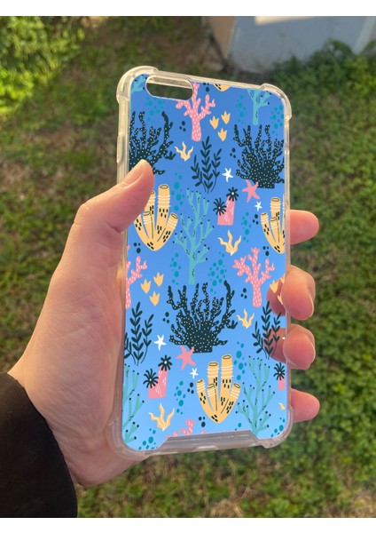 Apple iPhone 6s Plus Uyumlu Aynalı Renkli Dal Desenli Darbe Kamera Korumalı Silikon Telefon Kılıfı modelleri
