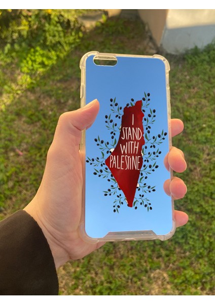 Apple iPhone 6s Plus Uyumlu Aynalı Palestine Desenli Darbe Kamera Korumalı Silikon Telefon Kılıfı modelleri