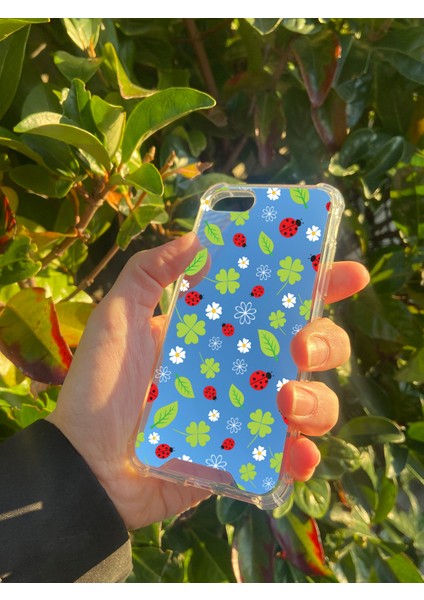 Apple iPhone Se 2020 Uyumlu Aynalı Uğurböceği Desenli Darbe Kamera Korumalı Silikon Telefon Kılıfı fiyatları