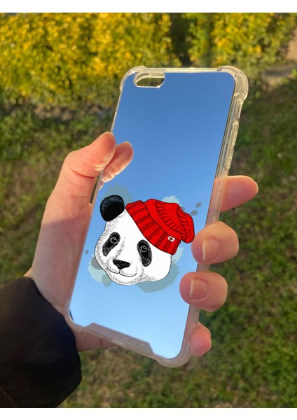 Apple iPhone 6s Plus Uyumlu Aynalı Panda Desenli Darbe Kamera Korumalı Silikon Telefon Kılıfı fiyatları