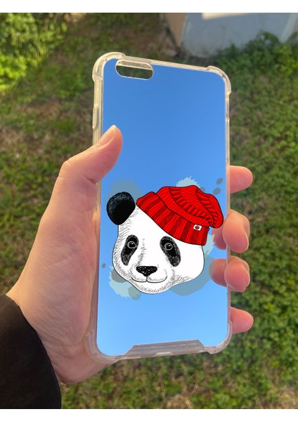 Apple iPhone 6s Plus Uyumlu Aynalı Panda Desenli Darbe Kamera Korumalı Silikon Telefon Kılıfı modelleri