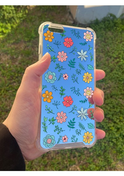 Apple iPhone 6s Plus Uyumlu Aynalı Yeşil Desenli Darbe Kamera Korumalı Silikon Telefon Kılıfı modelleri