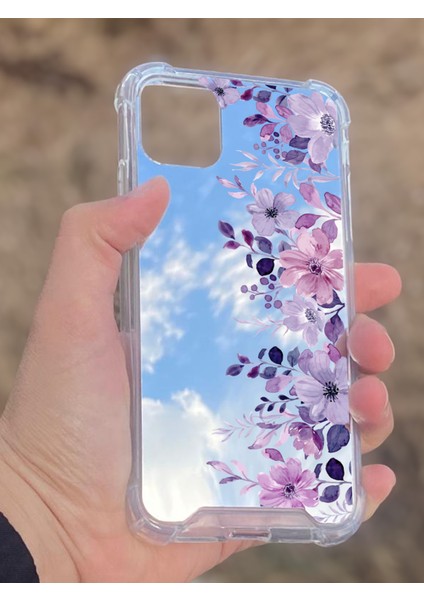 Apple iPhone 11 Uyumlu Aynalı Mor Ötesi Desenli Darbe Kamera Korumalı Silikon Telefon Kılıfı fiyatları
