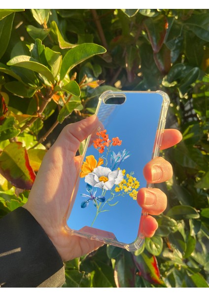 Apple iPhone Se 2020 Uyumlu Aynalı Sümbül Desenli Darbe Kamera Korumalı Silikon Telefon Kılıfı fiyatları