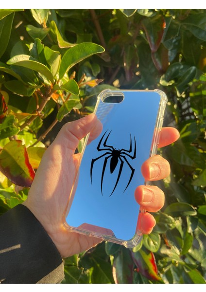 Apple iPhone Se 2022 Uyumlu Aynalı Örümcek Desenli Darbe Kamera Korumalı Silikon Telefon Kılıfı fiyatları