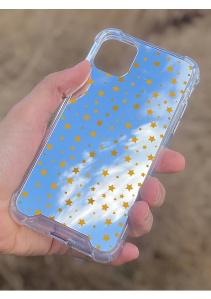 Apple iPhone 11 Uyumlu Aynalı Yıldız Desenli Darbe Kamera Korumalı Silikon Telefon Kılıfı modelleri
