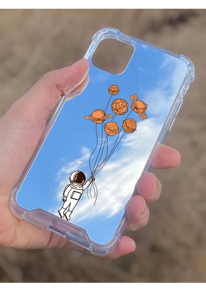 Apple iPhone 11 Uyumlu Aynalı Asrtronot Desenli Darbe Kamera Korumalı Silikon Telefon Kılıfı modelleri