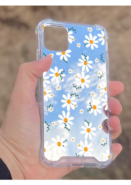 Apple iPhone 11 Uyumlu Aynalı Papatya Desenli Darbe Kamera Korumalı Silikon Telefon Kılıfı fiyatları