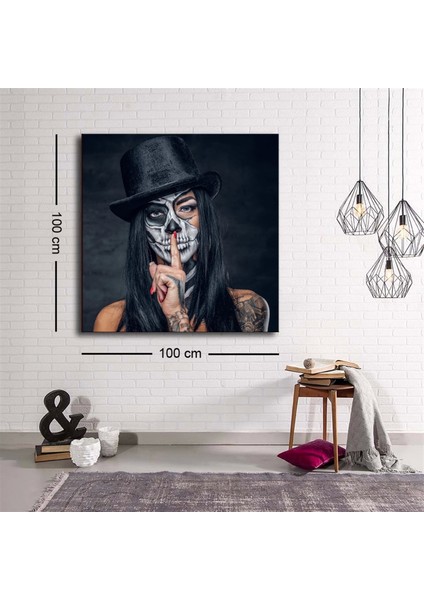 Marsilyan- Dekoratif Baskı Illüstrasyon Maskeli Adam Kanvas Tablo