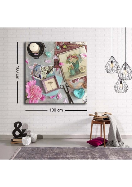 Dekoratif Baskı Illüstrasyon Gift Box 2 Kanvas Tablo