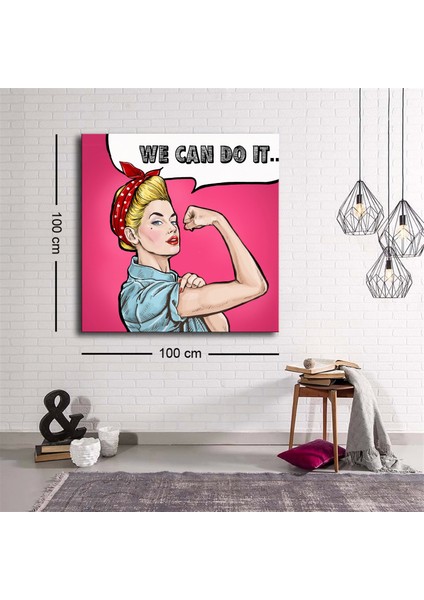 dekoratif baskı ıllüstrasyon we can do ıt kanvas tablo