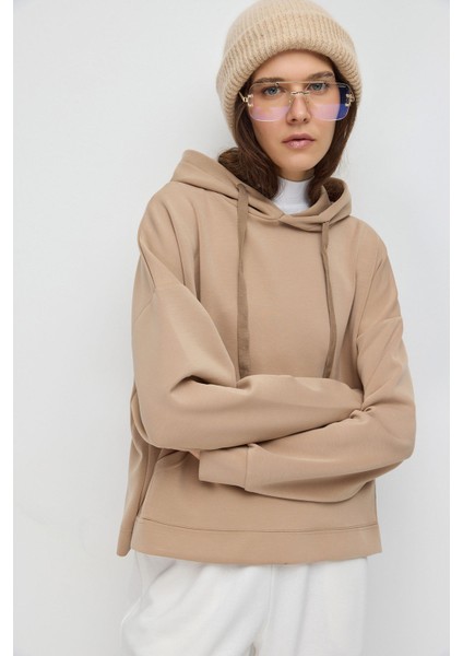 Soft Touch Kumaştan Kapüşonlu Sweatshirt