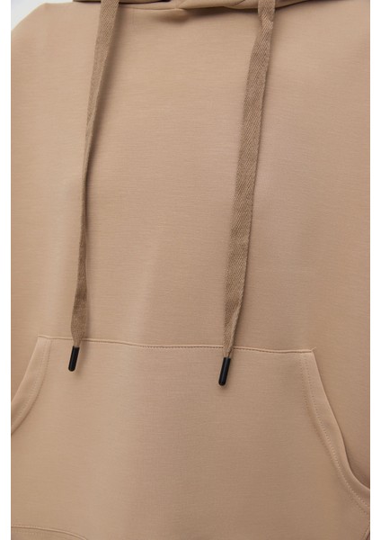 Soft Touch Kumaştan Kapüşonlu Sweatshirt