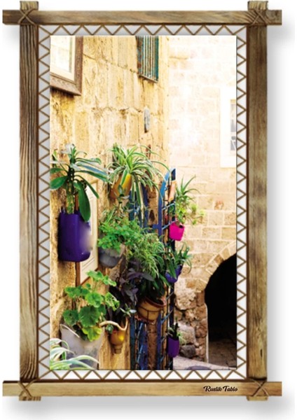 Saksı LED Işıklı Rustik Kanvas Tablo B fiyatları