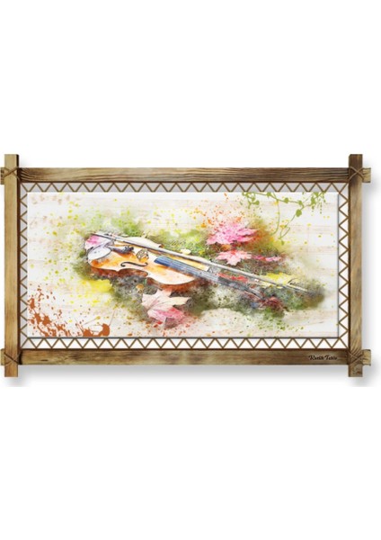 Keman LED Işıklı Rustik Kanvas Tablo O fiyatları