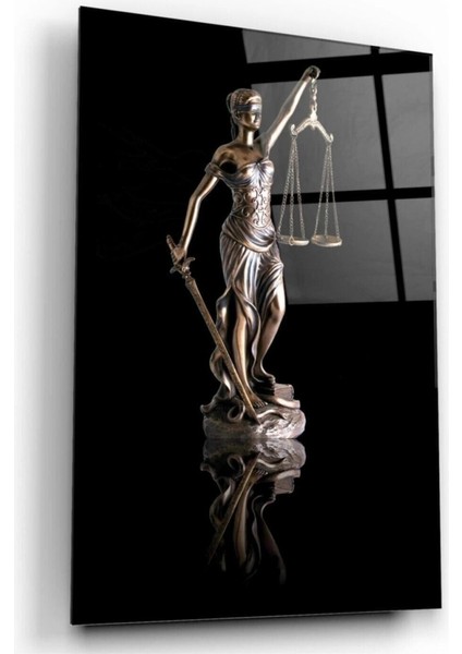 Themis Heykeli Cam Tablo