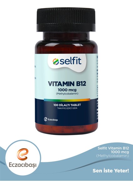 Vitamin B12 1000 mcg 100 Dilaltı Tablet - B12 Vitamini