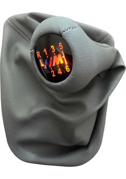 BMW E39 M-Power Gri Deri (Suni) Işıklı Vites Topuzu 6 Ileri Manuel M Iıım