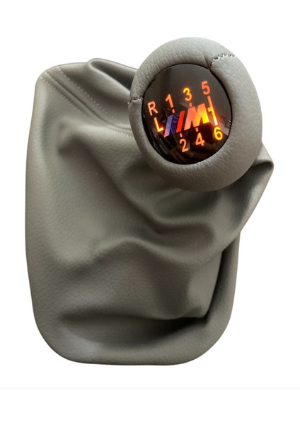 BMW E39 M-Power Gri Deri (Suni) Işıklı Vites Topuzu 6 Ileri Manuel M Iıım modelleri