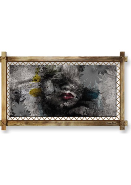 Soyut LED Işıklı Rustik Kanvas Tablo B fiyatları