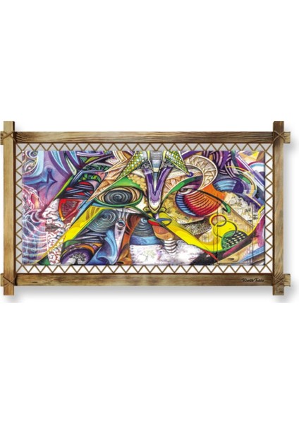 Soyut LED Işıklı Rustik Kanvas Tablo B fiyatları