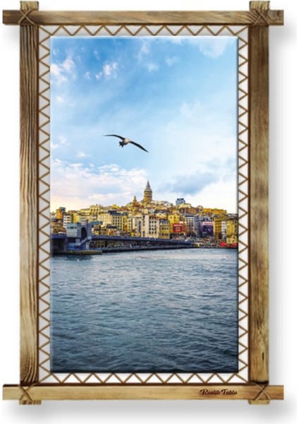 Istanbul LED Işıklı Rustik Kanvas Tablo O fiyatları