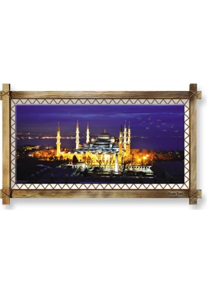 Istanbul LED Işıklı Rustik Kanvas Tablo O fiyatları