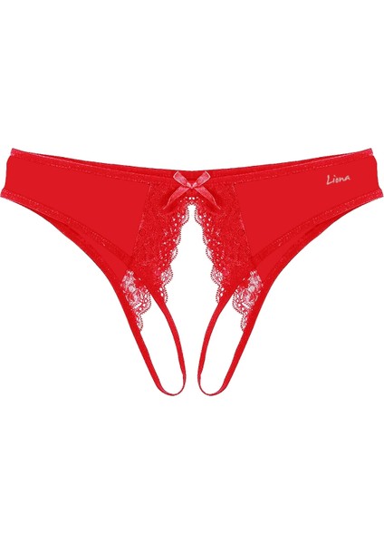 Ağı Açık Büyük Beden Kırmızı Külot