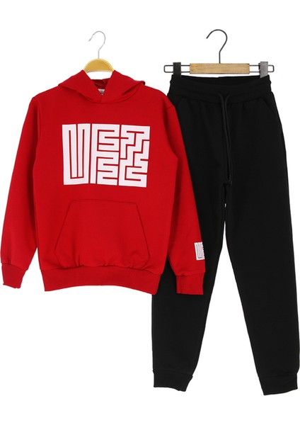 Kız Çocuk Eşofman Takımı Kapüşonlu Cepli