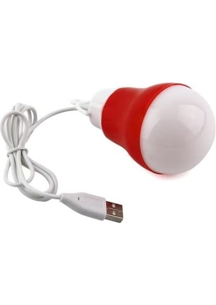 USB Kablolu Beyaz LED Ampul 5W 5 Volt, Kamp, Piknik, Çadır, Seyahat, Açık Hava, Çok Amaçlı Lamba, Powerbank, Laptop Gibi Güç Alabileceği USB Girişli Her Cihaz ile Çalışabilir (1)