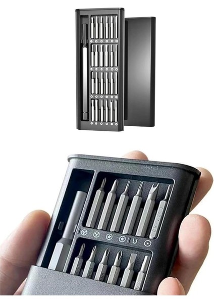 25 Parça Çelik Hassas Mekanik Kutulu Bits Tornavida Seti, Saatçi Tornavidası, Manyetik Mıknatıslı, Yıldız, Düz, Torx Uçlu, Gözlük, Saat, Dizüstü Bilgisayar, Tablet, Cep Telefonu, Kamera Tamiri Için