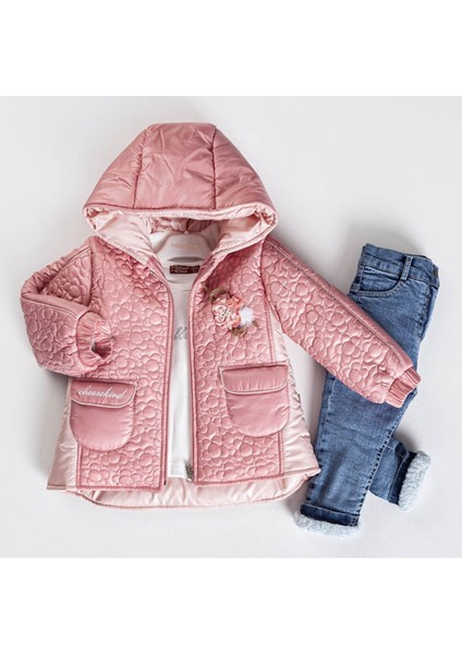 Kız Çocuk Pantolon Mont Sweat Üçlü Takım