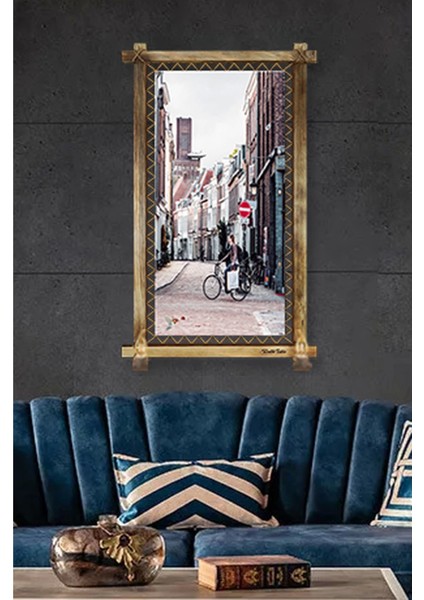 Rustik Işıklı Sokak Kanvas Rustik Tablo O fırsatları