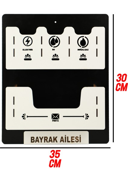 Apartman Ortak Fatura & Posta Kutusu Ahşap - Siyah Ceviz