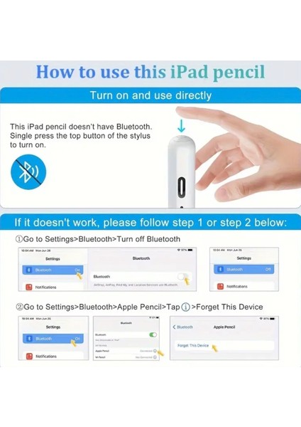 Epen01 iPad Apple Tablet Kalemi CE Sertifikalı - Hızlı Şarj-LED Pil Göstergesi Type-C Kablosu - %75'e Kadar Daha Fazla Pil Ömrü