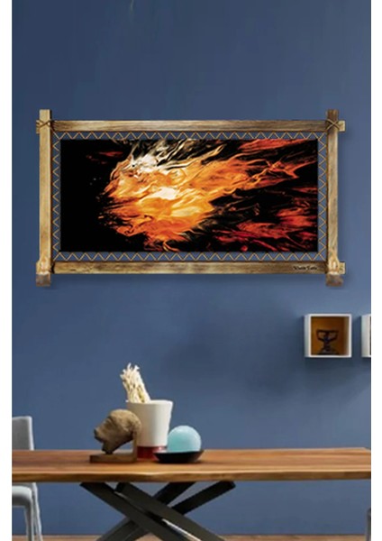 Rustik Işıklı Soyut Kanvas Rustik Tablo O fırsatları