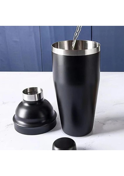 Mat Siyah Çelik 700 ml Süzgeçli Kokteyl Shaker Karıştırıcı indirimleri