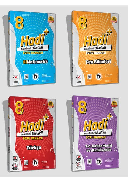 8. Sınıf Hadi+ 4'lü Soru Bankası Set Matematik – Fen Bilimleri – Türkçe – T.C. İnkılap Tarihi ve Atatürkçülük
