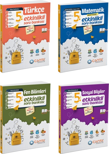 5. Sınıf Kazanım Soru Bankası 4’lü Set Türkçe - Sosyal Bilgiler - Matematik - Fen Bilimleri