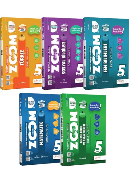 2025 Günay Yayınları 5.sınıf Zoom Serisi 5'li Set