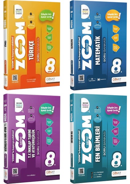 2025 Günay Yayınları 8.sınıf Zoom Serisi 4'lü Set