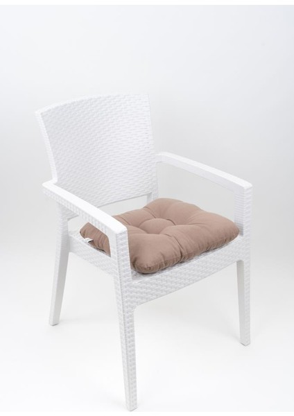 Mega Kahve Sandalye Minderi 45X45 Özel Dikişli Bağcıklı