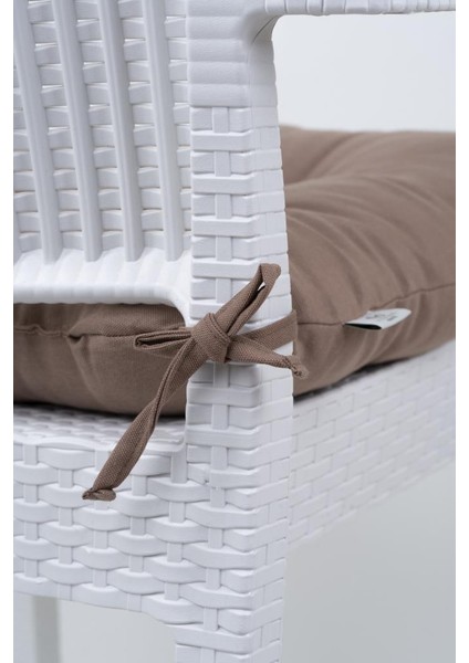 Mega Kahve Sandalye Minderi 45X45 Özel Dikişli Bağcıklı