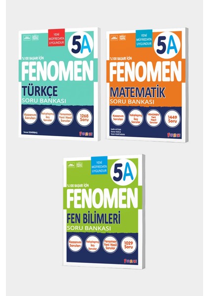 5. Sınıf 3'lü Set MatematikA - Fen BilimleriA - TürkçeA