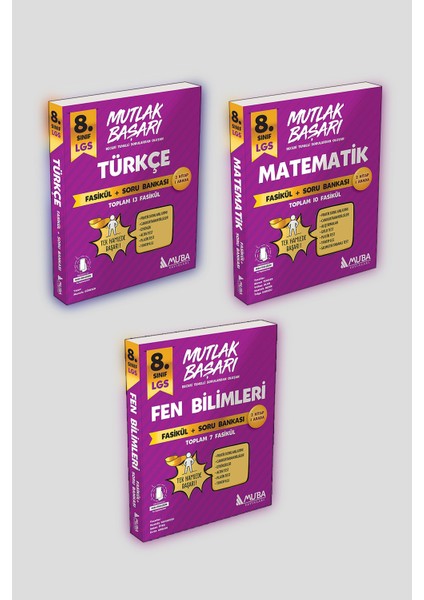 8.Sınıf Mutlak Başarı Fasikülleri 3'Lü Set ( Türkçe, Matematik, Fen Bilimleri)