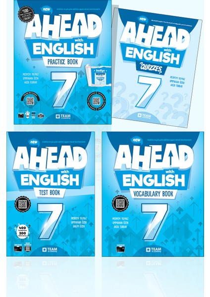 2025 Ahead With English 7. Sınıf 3'lü Set ( Practice Book( Quizzes Hediyeli), Test Book, Vocabulary)