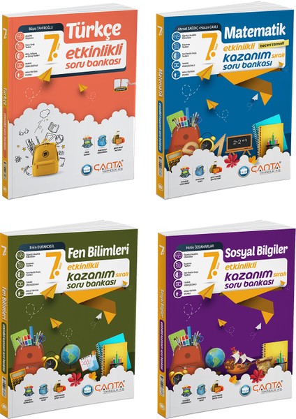 7. Sınıf Kazanım Soru Bankası 4’lü Set Türkçe - Sosyal Bilgiler - Matematik - Fen Bilimleri