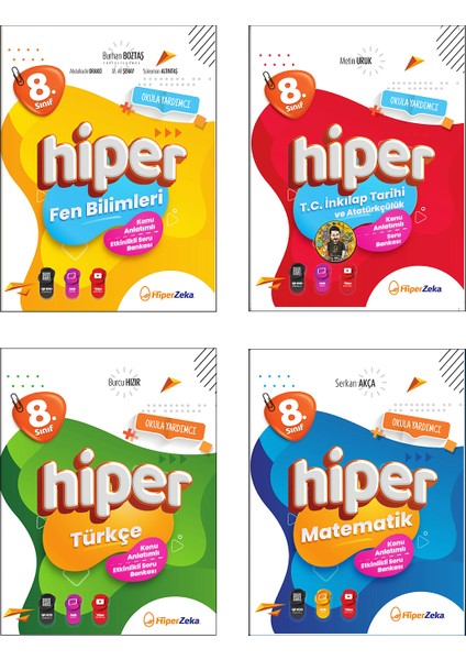 Hiper 8. Sınıf Set ( Matematik, Türkçe, Fen Bilimleri, Inkılap Tarihi) fiyatları