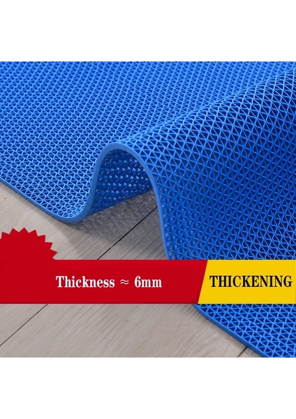 New Banyo Duş Havuz Zincir Mat Paspas Kaydırmaz Pvc Paspas / Mavi / Ebat: 90 cm